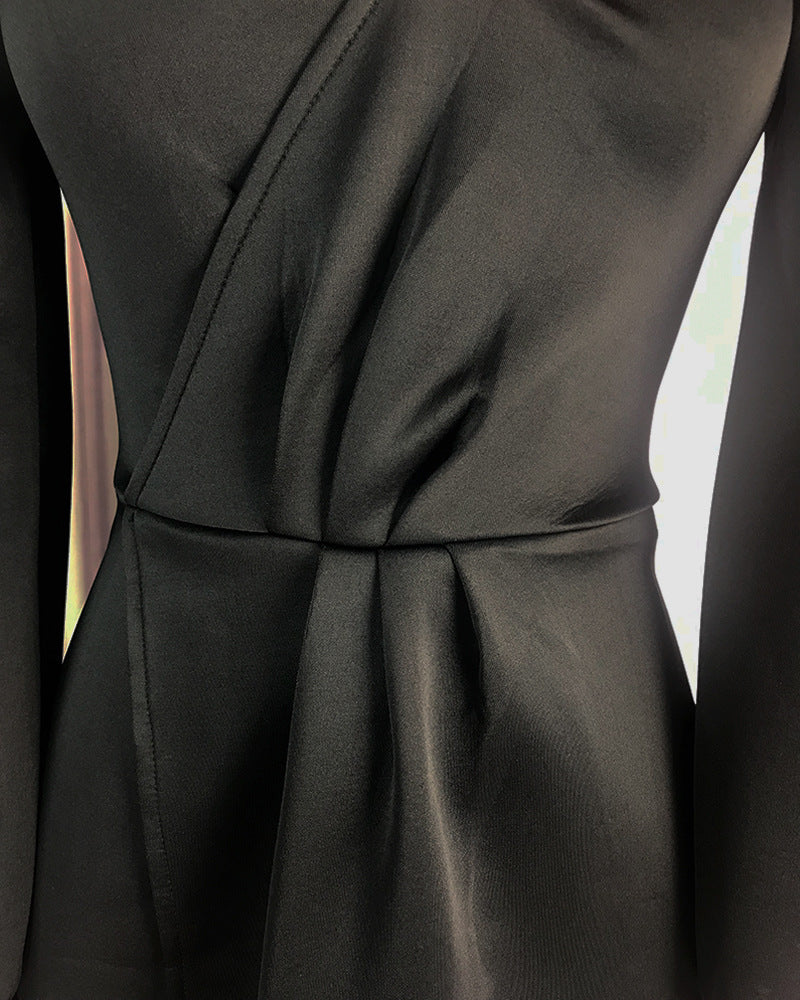 Bubble sleeve formal evening dress