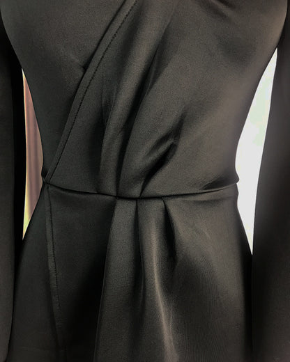 Bubble sleeve formal evening dress