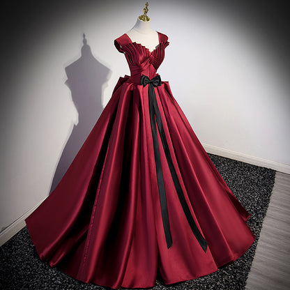 Women's Red Satin Formal Dress
