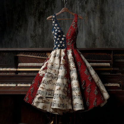 Fun Patriotic Colorful Fourth of July Bohemian Chic style Womens Dress