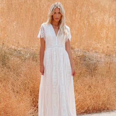 Tulle Dress Deep V Pullover Wedding Dress