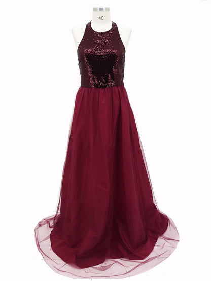Sleeveless Long Wedding Party Bridesmaid Dress