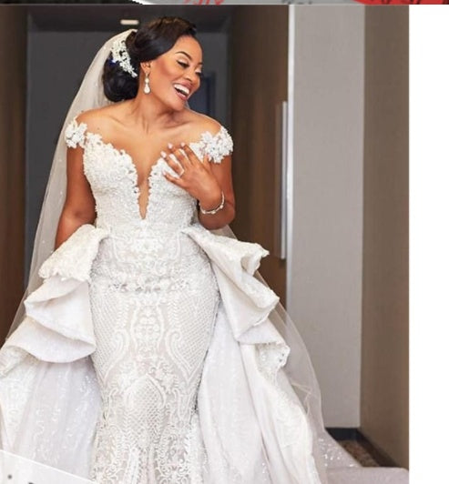 Mermaid Detachable Lace Wedding Dress