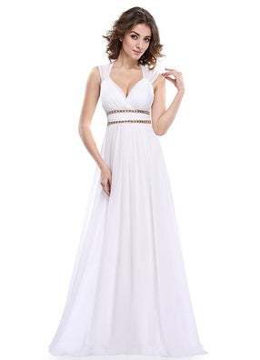 Formal Long Elegant V-Neck Formal Bridesmaid dress