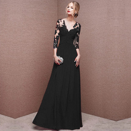 Long Sleeve Off-shoulder Formal Dress Long