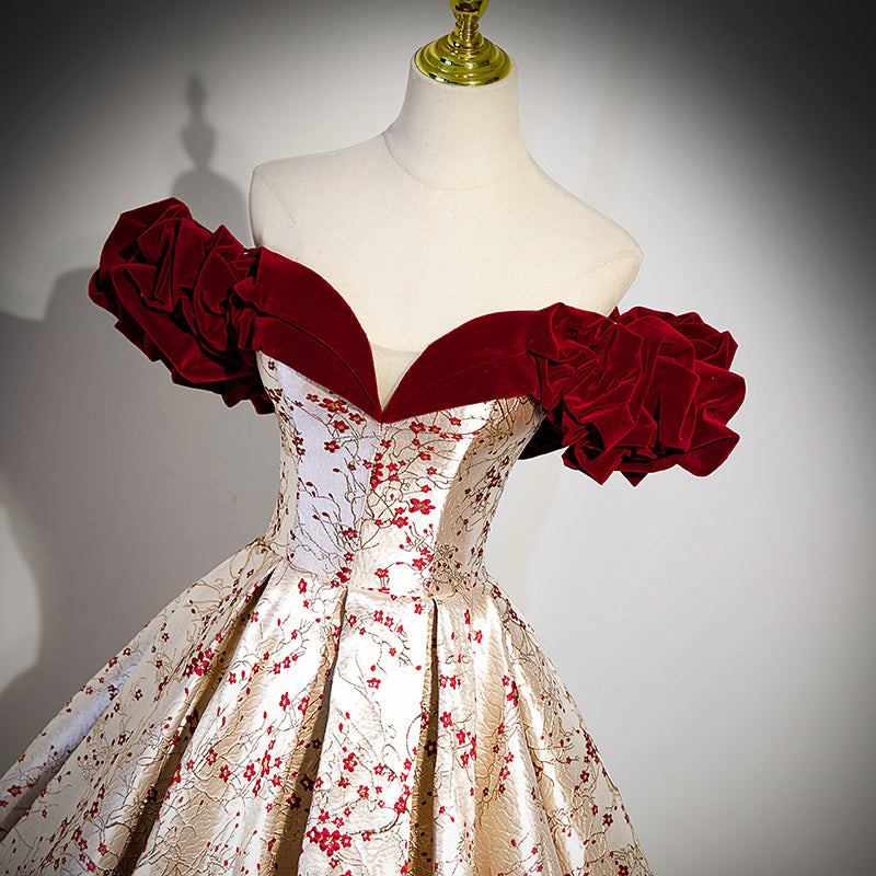 Off-shoulder French Heavy Industry Dress