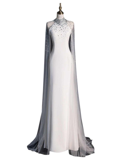 Light Wedding Dress White Satin Fishtail Bridal Morning Gown