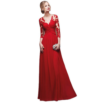 Long Sleeve Off-shoulder Formal Dress Long