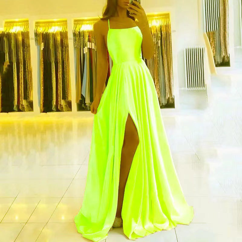 Evening Dress Prom Robe Formal  Simple Split