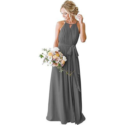 Strap Chiffon Bridesmaid Dress Long
