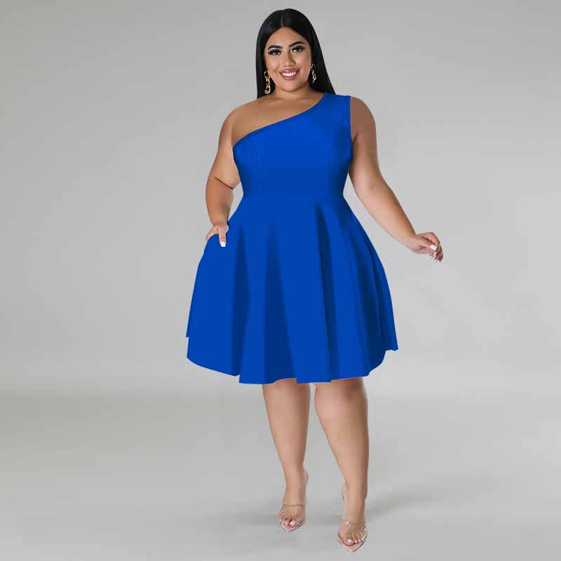 Womens Multi-color Flared Sleeveless Formal Dress