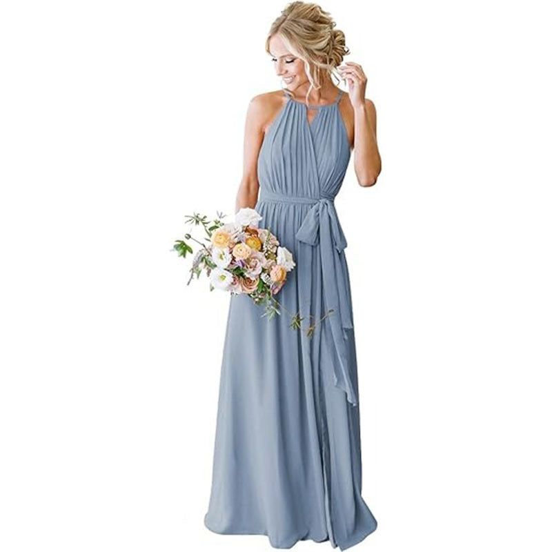 Strap Chiffon Bridesmaid Dress Long