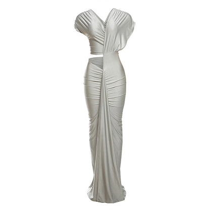 Womens Irregular Cutout High-Waisted Dress
