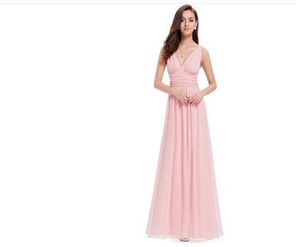 Extra Large V-neck Bridesmaid Evening Party High Waist Dress