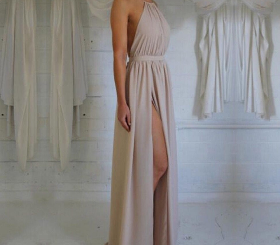 Halter Long Slit Simple dress