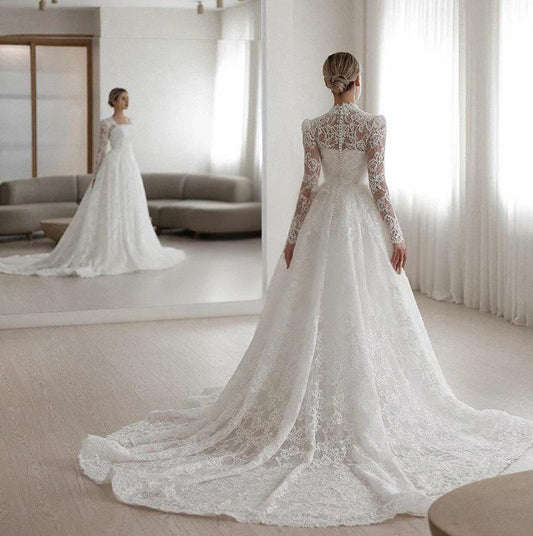 Plunging Sweetheart Mermaid Wedding Dress - Dramatic Tiered Ruffle Bridal Gown.