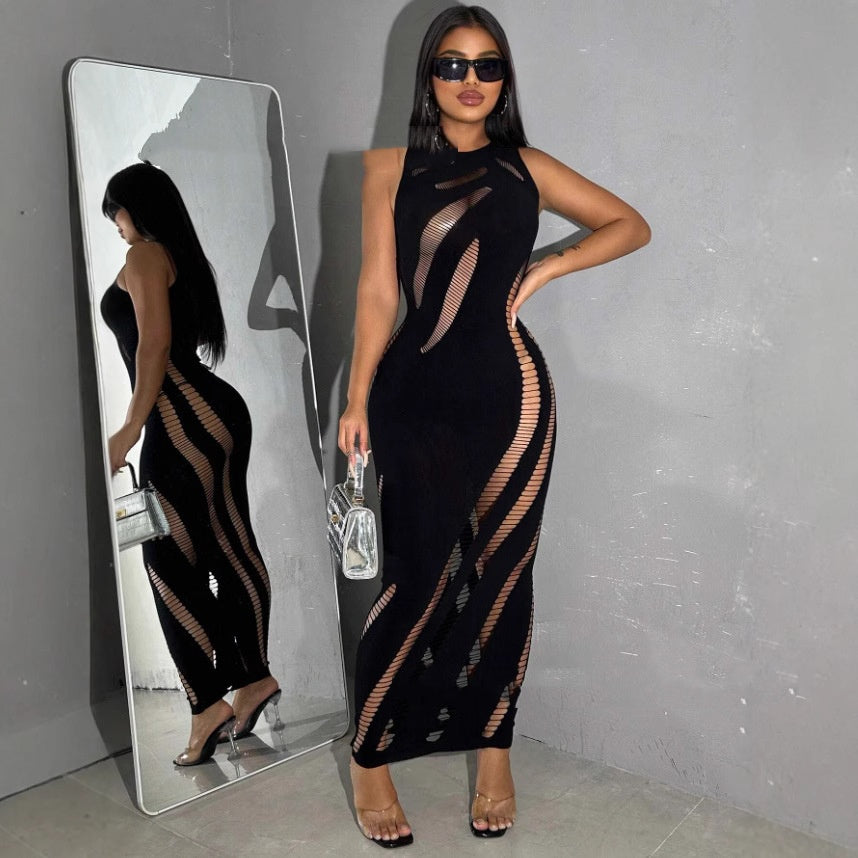 Thick One-piece Knitted Dress Suitable For Wearing As Outerwear