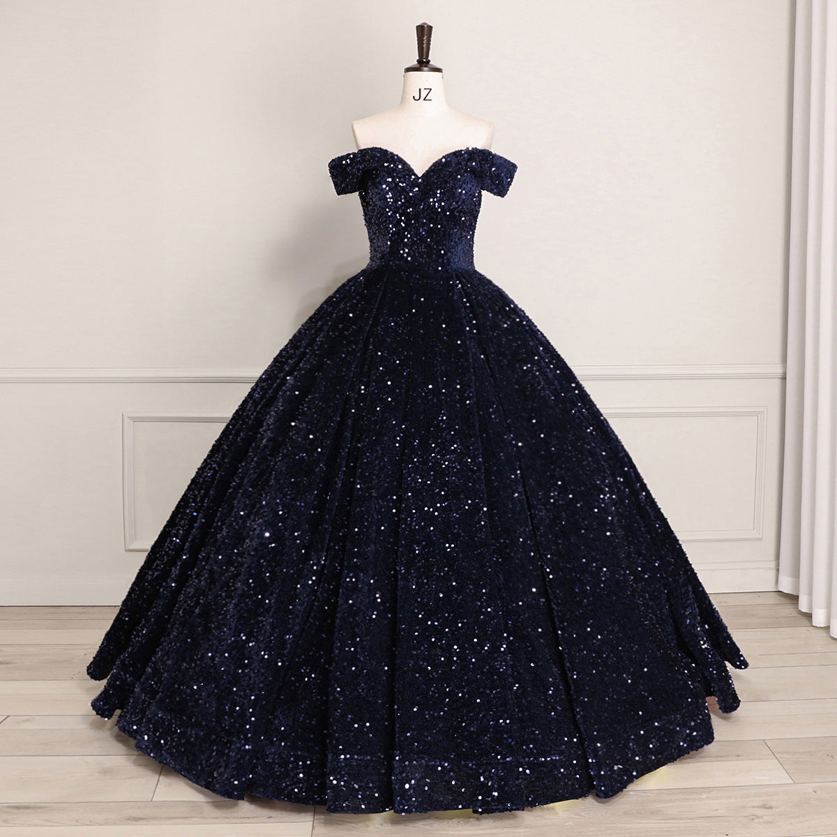 Sequined Ball gown formal bridal dress