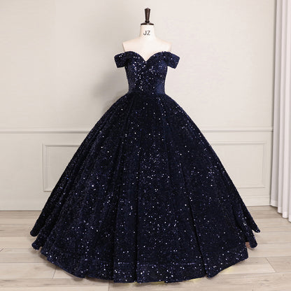 Sequined Ball gown formal bridal dress