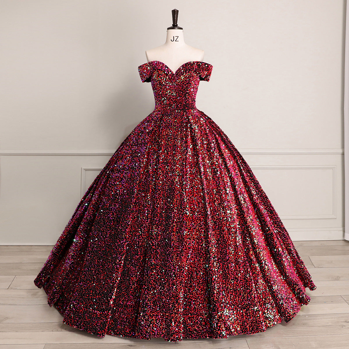 Sequined Ball gown formal bridal dress