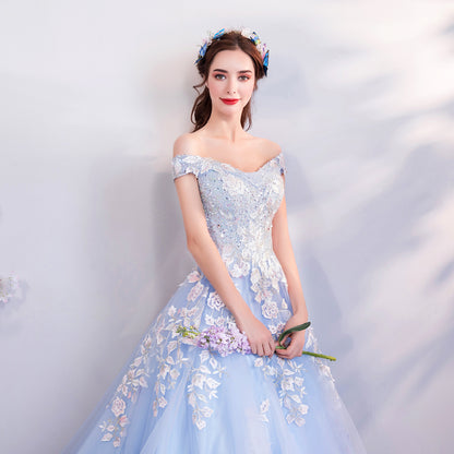Blue formal ball gown