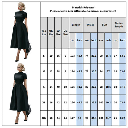 Women's Round Neck Short Sleeve Waist-controlled Casual Dress