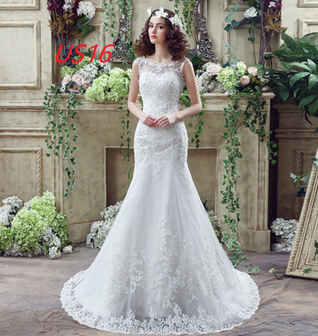 Bride Trailing sexy Lace Mermaid Wedding dress