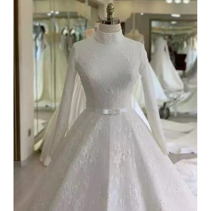 Tea-Length Lace Wedding Dress - Elegant V-Neck Midi Reception Bridal Gown.