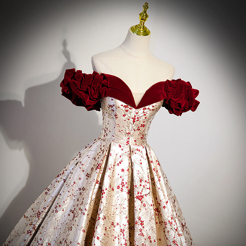 Off-shoulder French Heavy Industry Dress