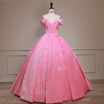 Sequined Ball gown formal bridal dress
