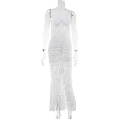 Slip Dress With A Slit And A Trailing Skirt Formal Gown