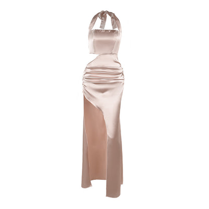 Halter Cut-out Slit Formal Sexy Dress