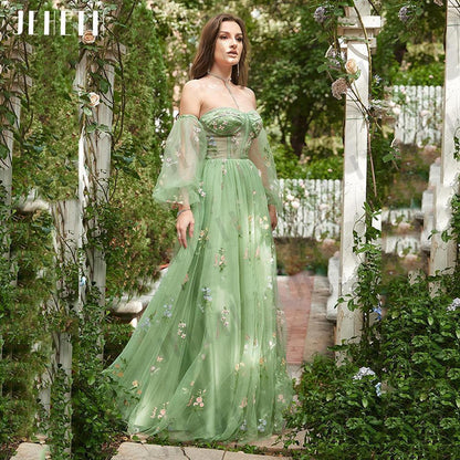 Formal floral fairytale long sleeve dress