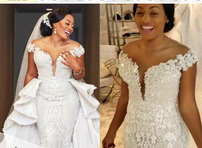 Mermaid Detachable Lace Wedding Dress