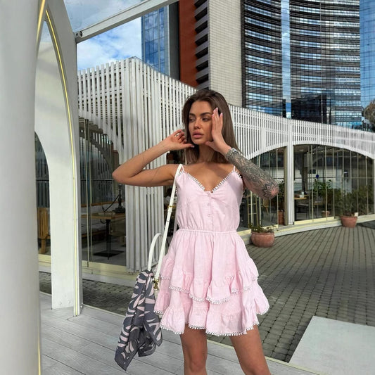 White Lace Panelled Slip Base-Layer Dress
