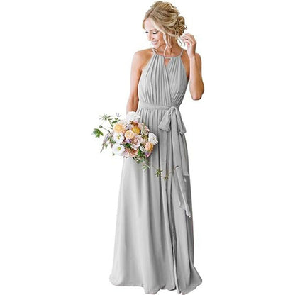 Strap Chiffon Bridesmaid Dress Long