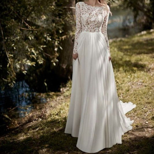 Modern Halter Satin Mermaid Wedding Dress with Draped Back Cape.