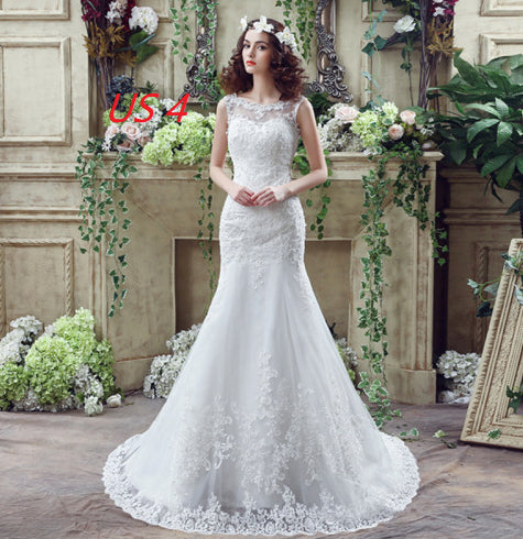 Bride Trailing sexy Lace Mermaid Wedding dress