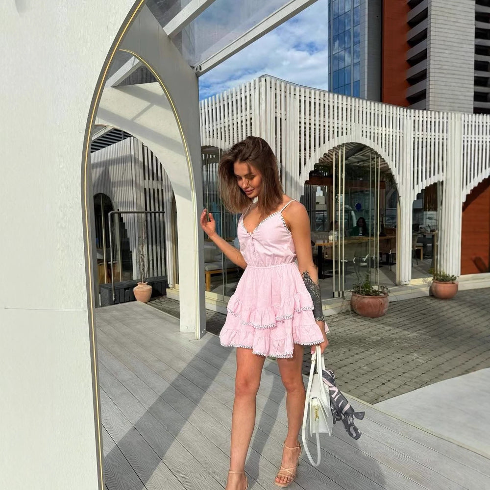 White Lace Panelled Slip Base-Layer Dress