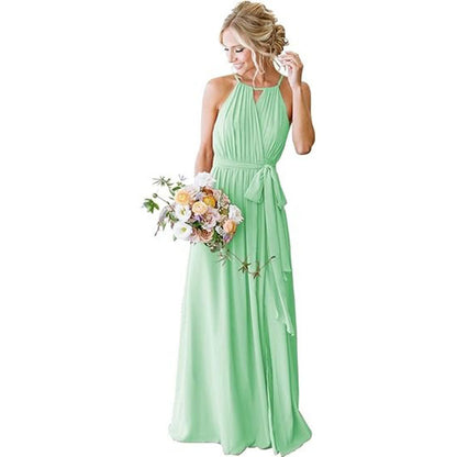Strap Chiffon Bridesmaid Dress Long