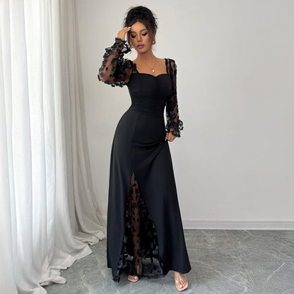 Long Sleeve Dress Dress Elegant Graceful Dress Polyester Dress
