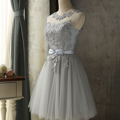 Short Tulle Homecoming Dress - A-Line Lace Graduation Party Gown
