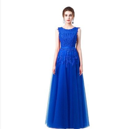 Summer Banquet One-shoulder Bridesmaid Dress Long Style