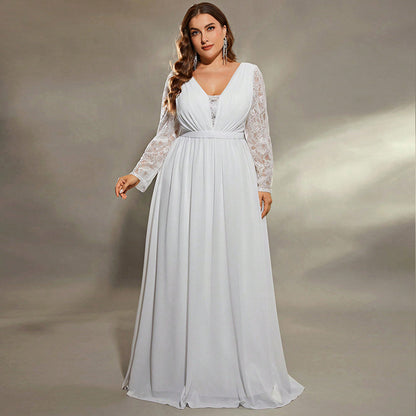 Formal Plus Size Long Sexy Loose Waist Wedding Dress