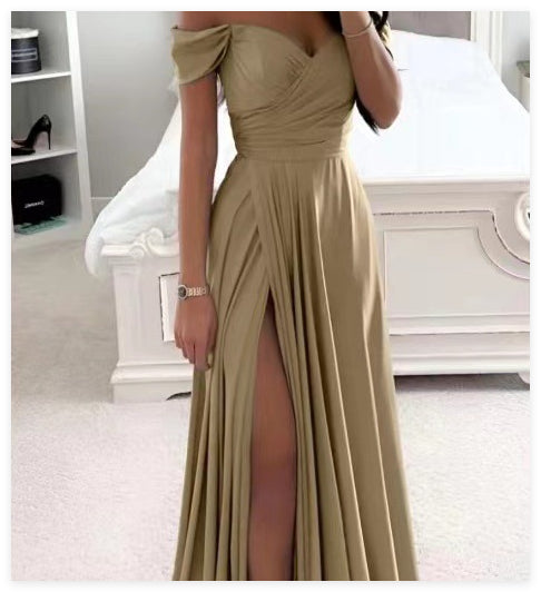 Sexy Maxi High Slit Bridesmaid Dress