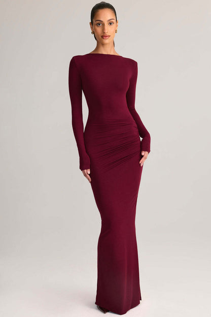 Slimming High-end Solid-color Long Body-hugging Sexy Dress