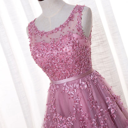 Summer Banquet One-shoulder Bridesmaid Dress Long Style