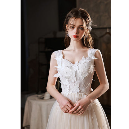 Butterfly Sheer Banquet Host Evening Dress