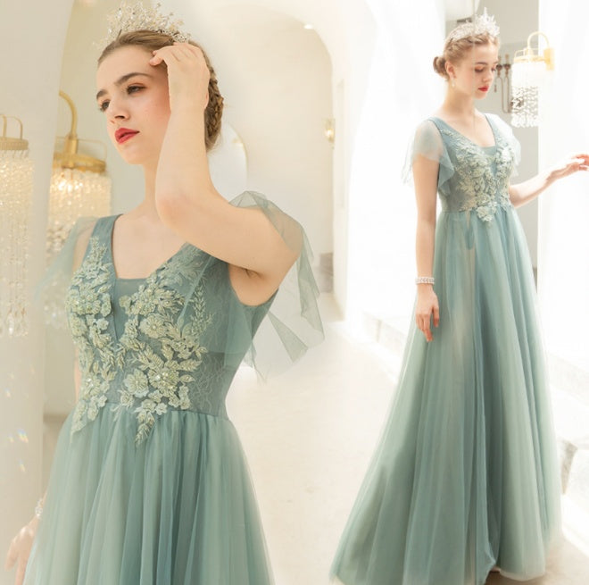 New Light Green Bridesmaid Wedding Dress