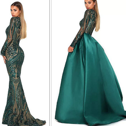 Women's Dark Green Formal Statement Dress